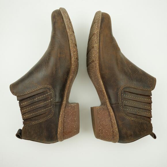 Clarks Women's Wilrose Jade Boot Size 7M Low Heel Chelsea Shootie Brown Leather - Picture 7 of 10